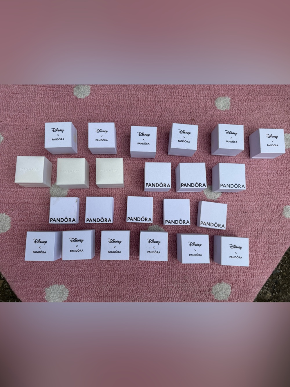 Pandora Light Pink and Cream Jewelry Boxes Set